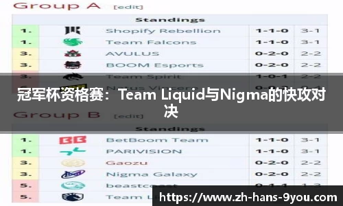 冠军杯资格赛：Team Liquid与Nigma的快攻对决